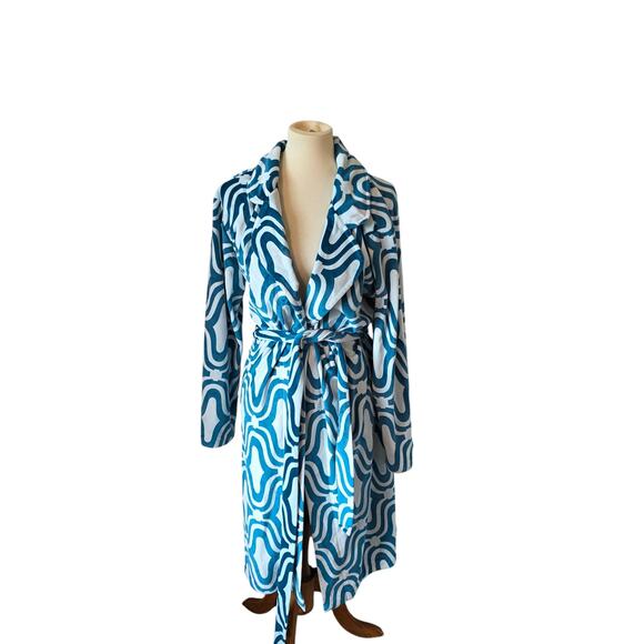 Lelsey Evers Womens Tiffany Robe in Waterloo Teal Size Medium / Large - Picture 2 of 5